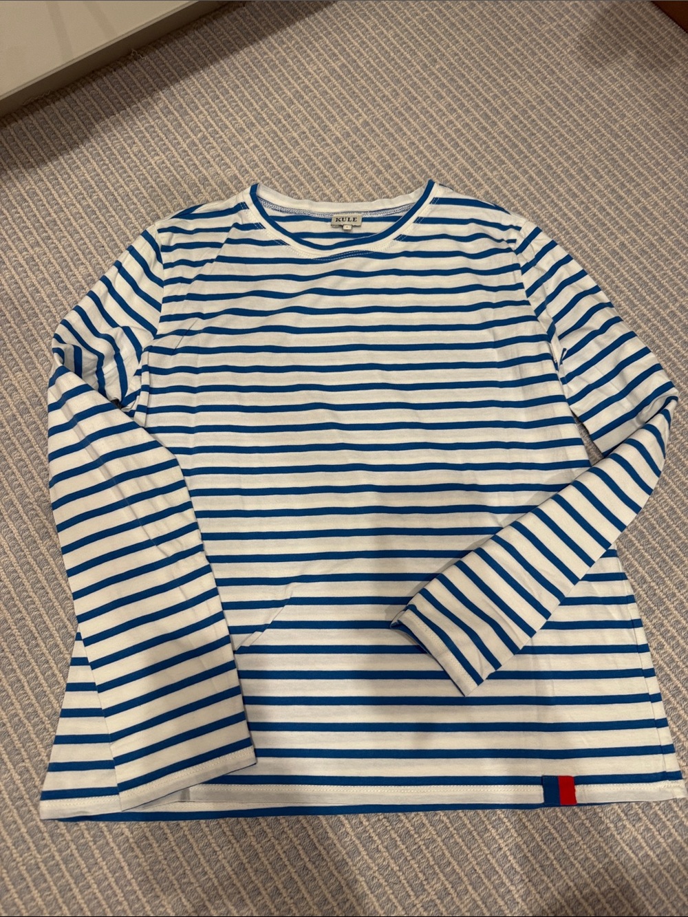KULE Blue & White Striped Long-Sleeve Tee
